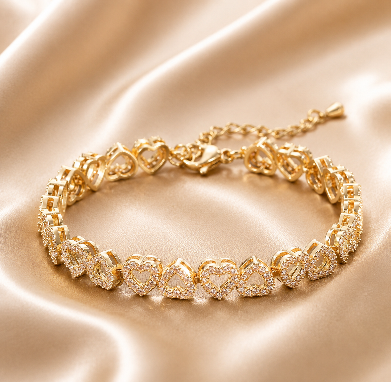 Heart on ice bracelet