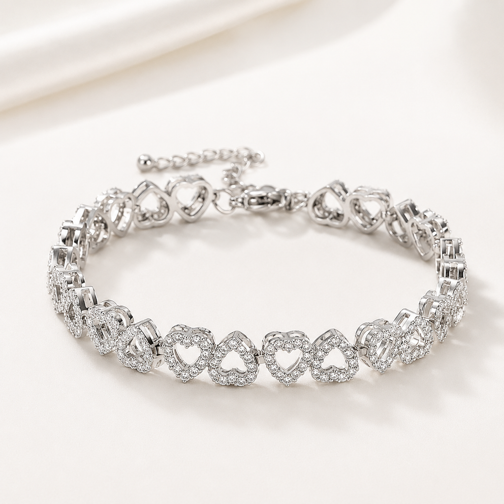 Heart on ice bracelet