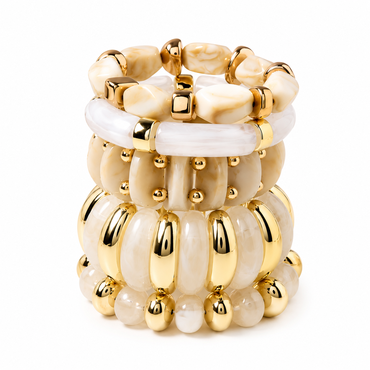 Cream come true stack bangles