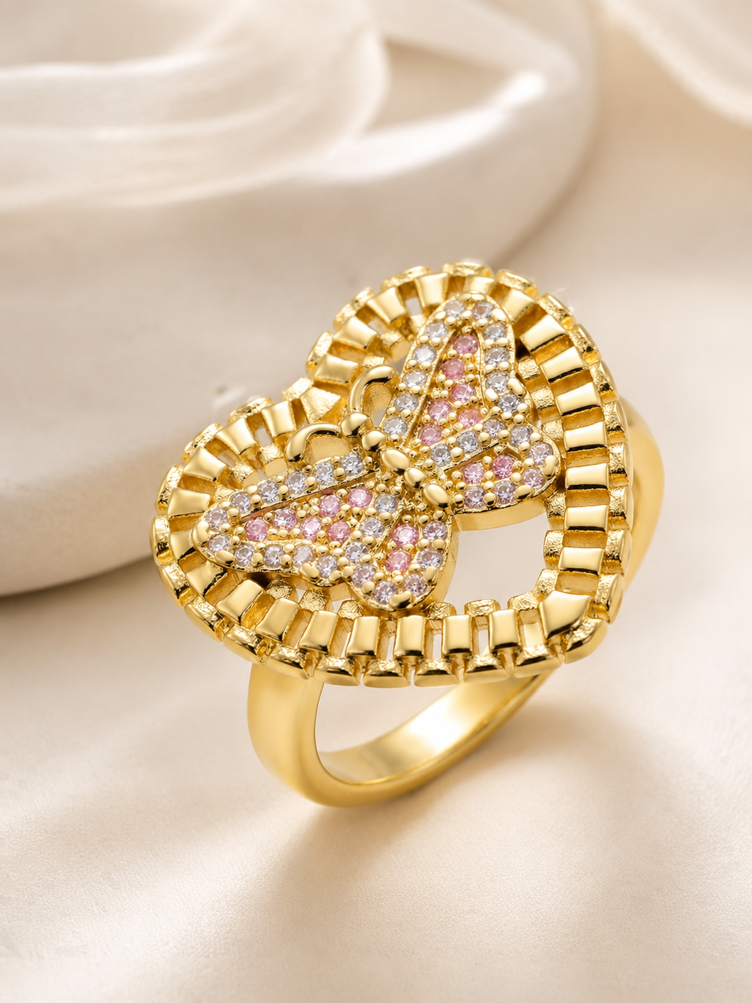 Pink Butterfly Ring