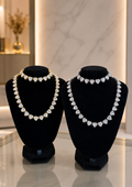 Heart on ice bracelet and necklace set